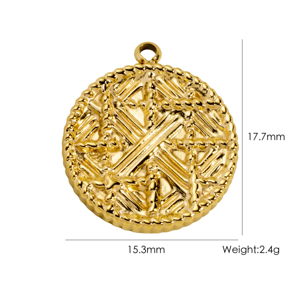 Titanium Steel Pendant With Oildrip Inlaid Diamonds And Natural Stone Stainless Steel Furnace Gold Accessories Geometric Style Electroplated - Image 25