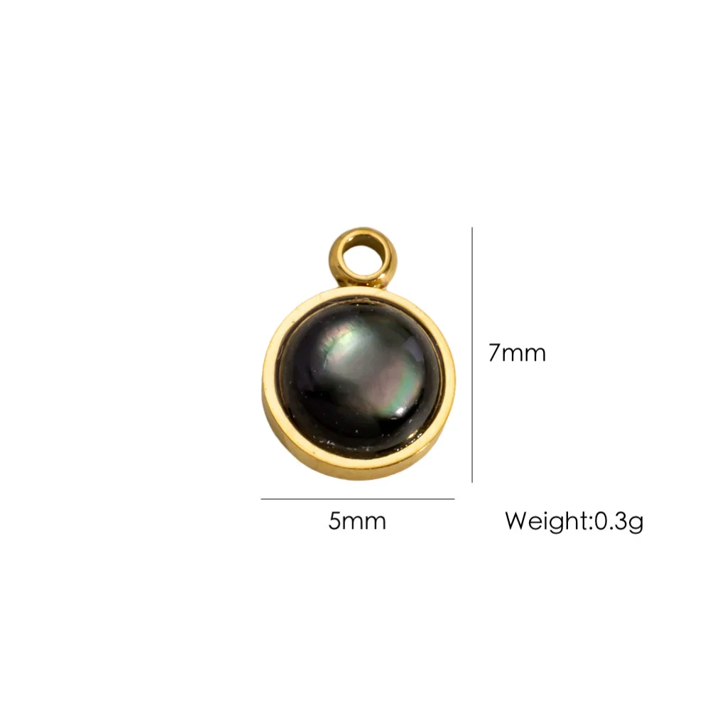 Titanium Steel Pendant With Oildrip Inlaid Diamonds And Natural Stone Stainless Steel Furnace Gold Accessories Geometric Style Electroplated - Image 6