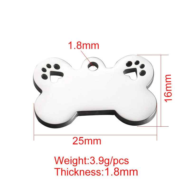 Titanium Steel Pet Pendant Jewelry Accessories Dog Bone Hollow Dog Claw Pendant Electroplating - Image 5