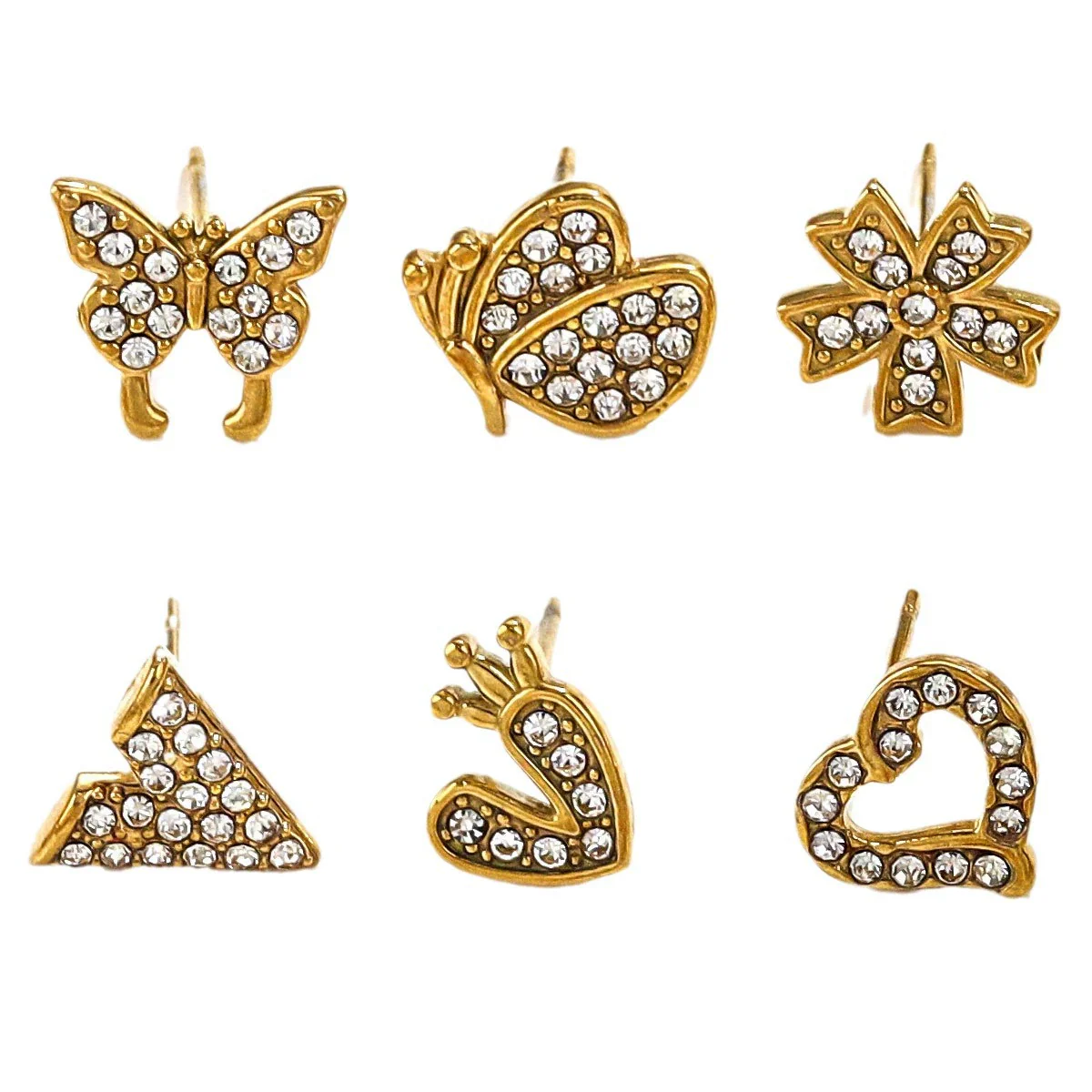 Titanium Steel Retro Old Style Women's Earrings With Heart Star Geometric Patterns And Electroplating Treatment - Image 5