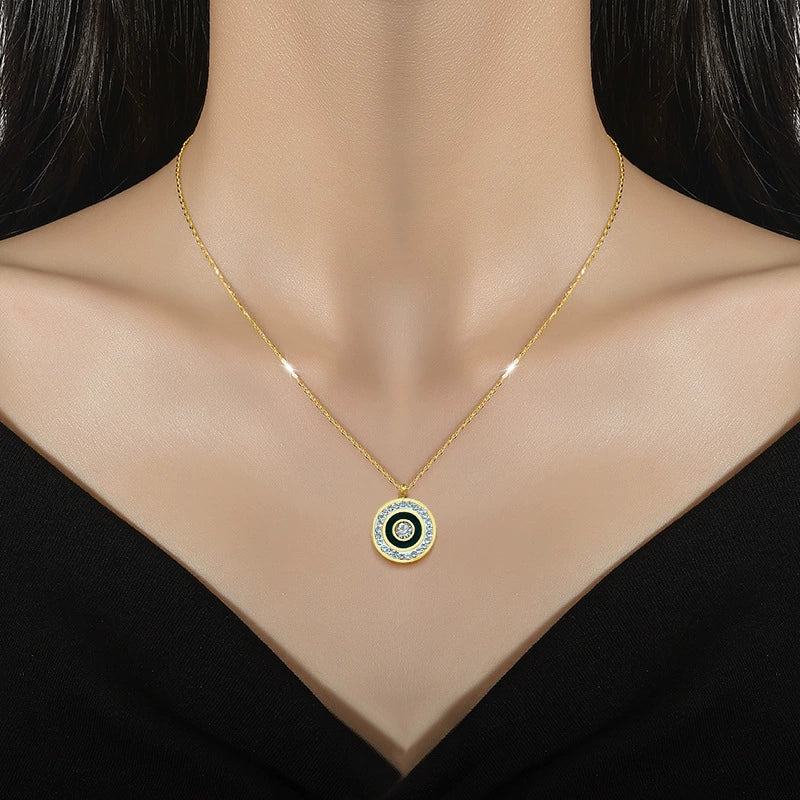 Titanium Steel Ring And Necklace With Geometric Pattern Electroplated In Minimalist And Cartoon Style For Unisex - Image 2