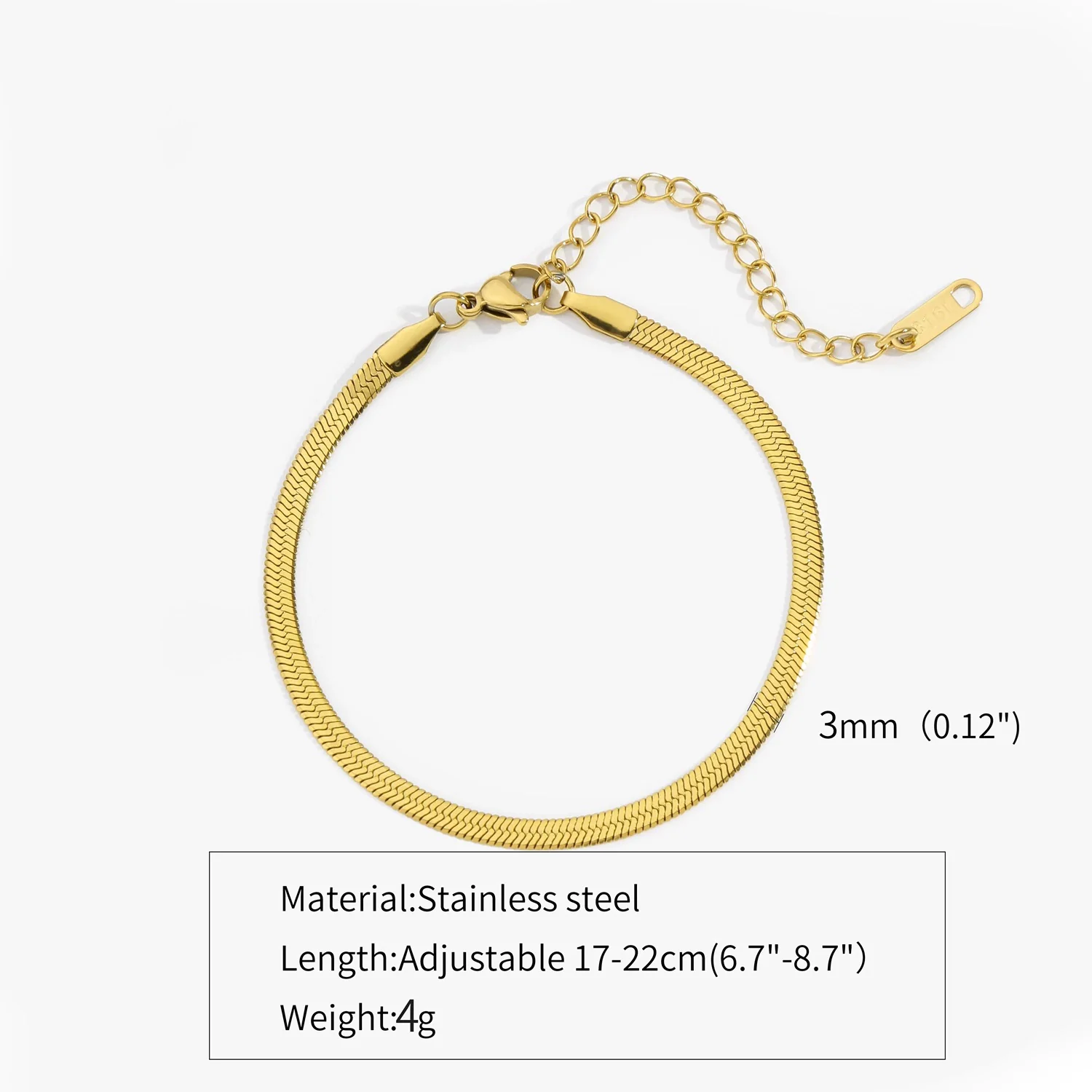 Titanium Steel Stainless Steel Plated 18K Gold Electroplated Women's Bracelet With Wave Geometric Snake Bone Design - Image 10