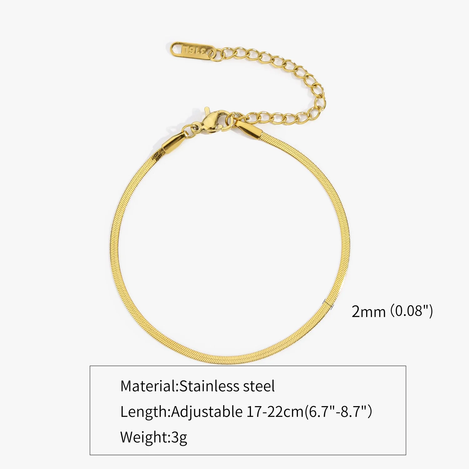 Titanium Steel Stainless Steel Plated 18K Gold Electroplated Women's Bracelet With Wave Geometric Snake Bone Design - Image 12