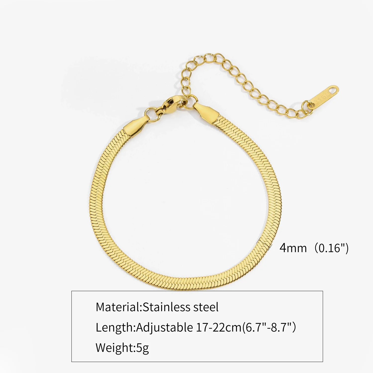 Titanium Steel Stainless Steel Plated 18K Gold Electroplated Women's Bracelet With Wave Geometric Snake Bone Design - Image 8