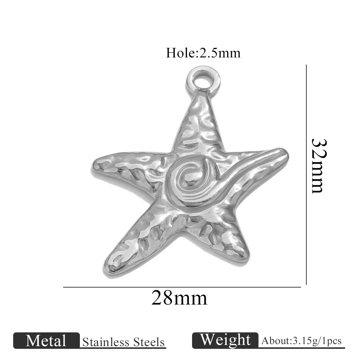 Titanium Steel Starfish Conch Pendant Necklace Accessories Electroplating - Image 19