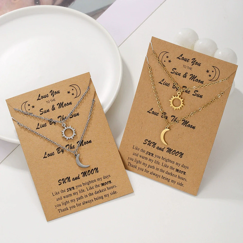 Titanium Steel Sun Moon Couple Necklace Electroplated - Image 2