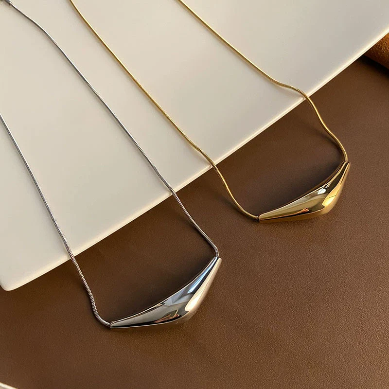 Titanium Steel Women's Collarbone Necklace Light Luxury Geometric Electroplating Snake Bone Chain
