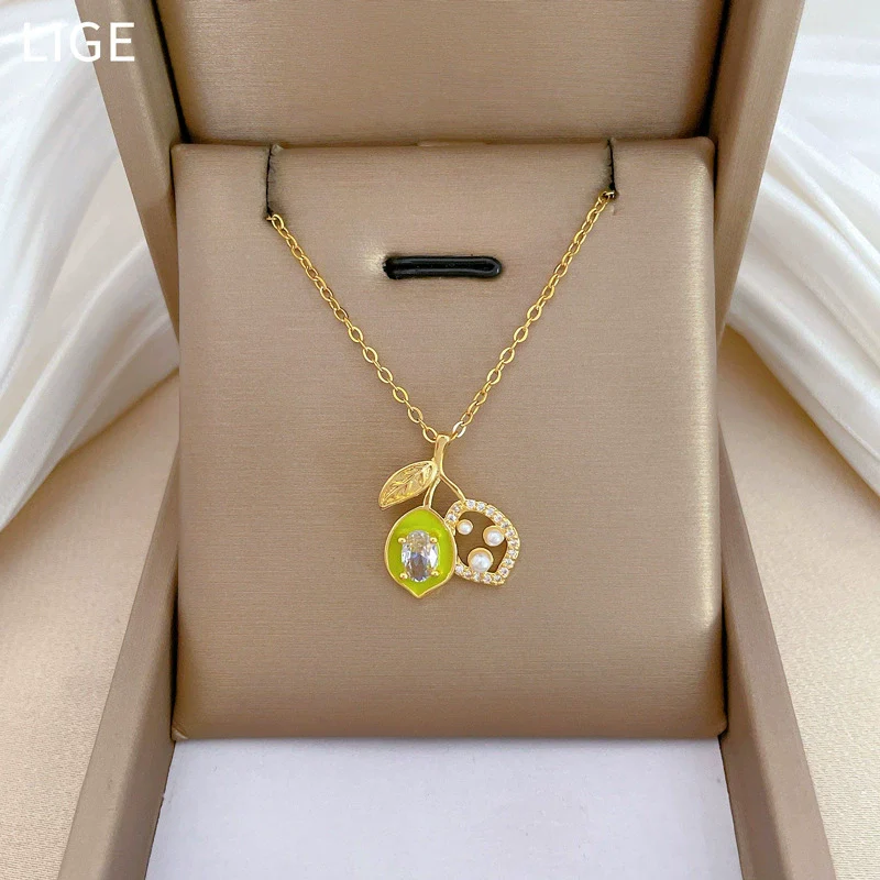 Titanium Steel Women's Geometric Style Jewelry Set With Electroplating Treatment Including Necklace And Earrings - Image 3