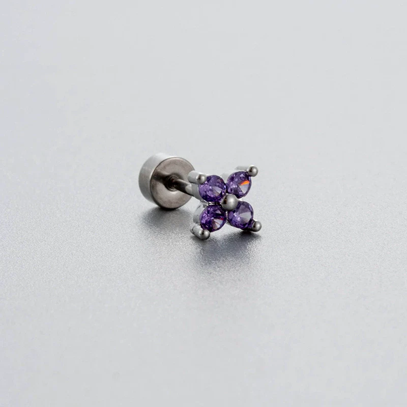 Titanium Steel Women's Love Butterfly Zircon Earrings - Image 4