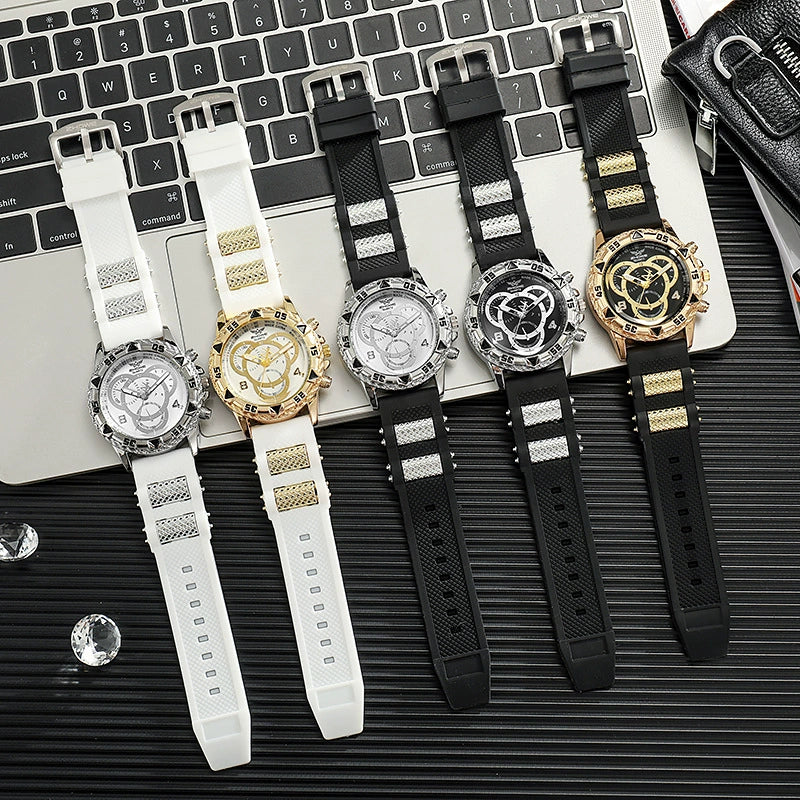 Trendy Business Men's Round Dial Alloy Band Watch With Ordinary Glass Mirror - Image 2