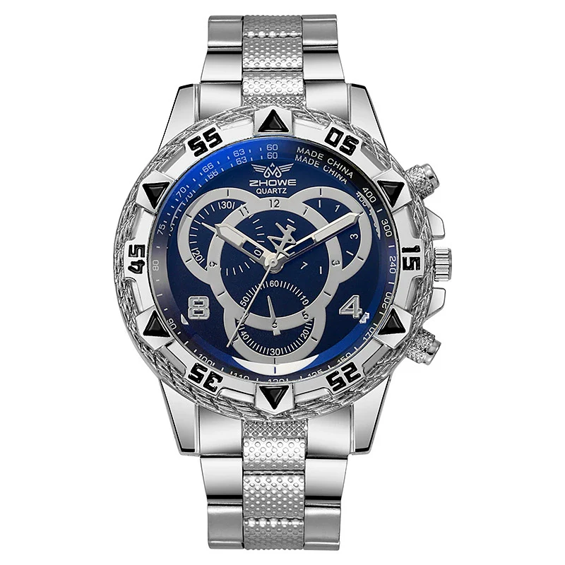 Trendy Business Men's Round Dial Alloy Band Watch With Ordinary Glass Mirror - Image 5