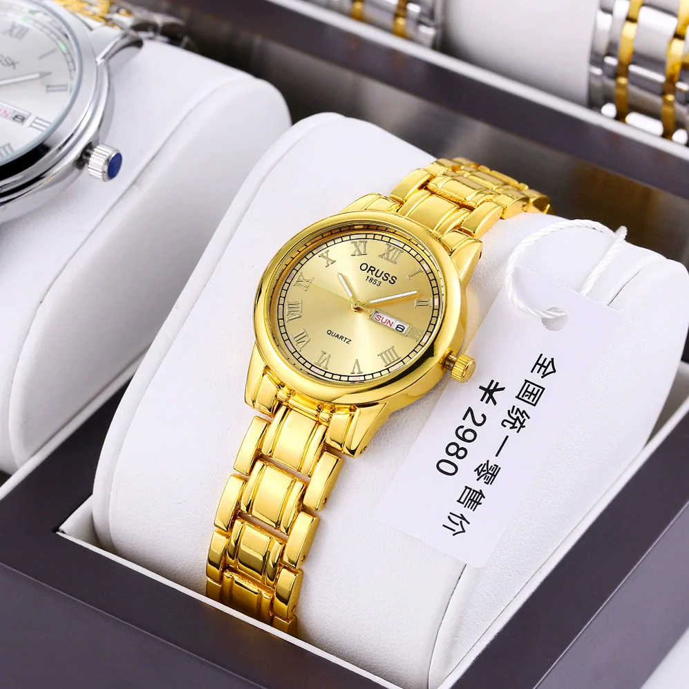 Ultrathin Waterproof Quartz Ladies Watch Alloy Tungsten Steel Stainless Steel Round Dial