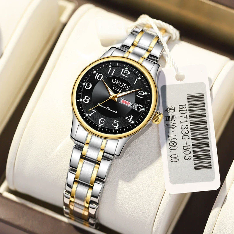 Ultrathin Waterproof Women's Quartz Watch Alloy Tungsten Steel Round Dial - Image 8