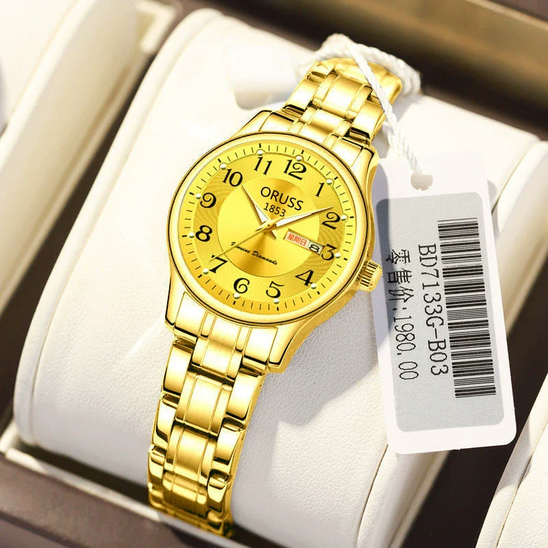 Ultrathin Waterproof Women's Quartz Watch Alloy Tungsten Steel Round Dial - Image 9
