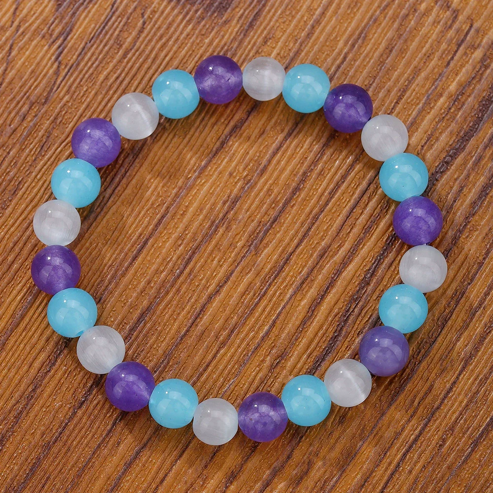Unisex Bohemian Retro Semiprecious Stone Handmade Beaded Geometric Pattern Bracelet - Image 10