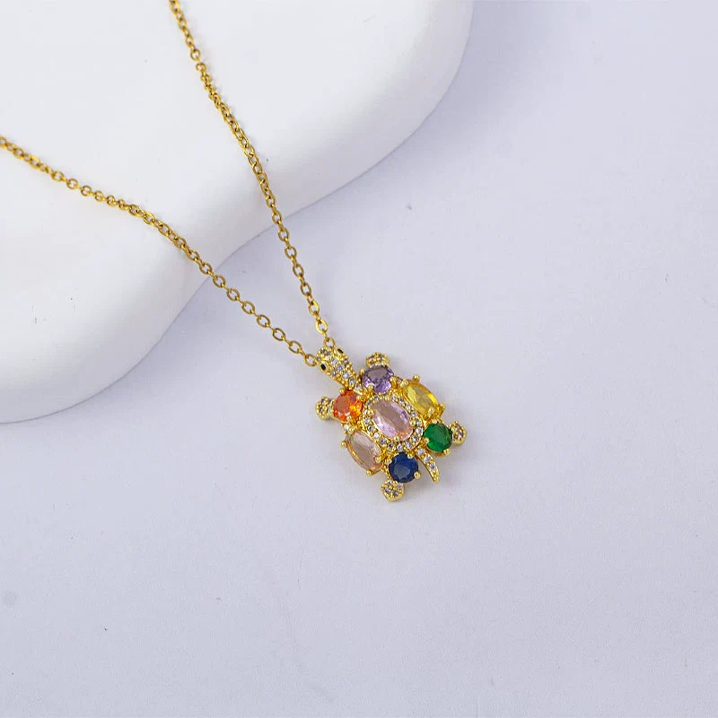 Unisex Copper Animal Zodiac Pendant Necklace With Electroplating And O Word Chain Simple Style - Image 2