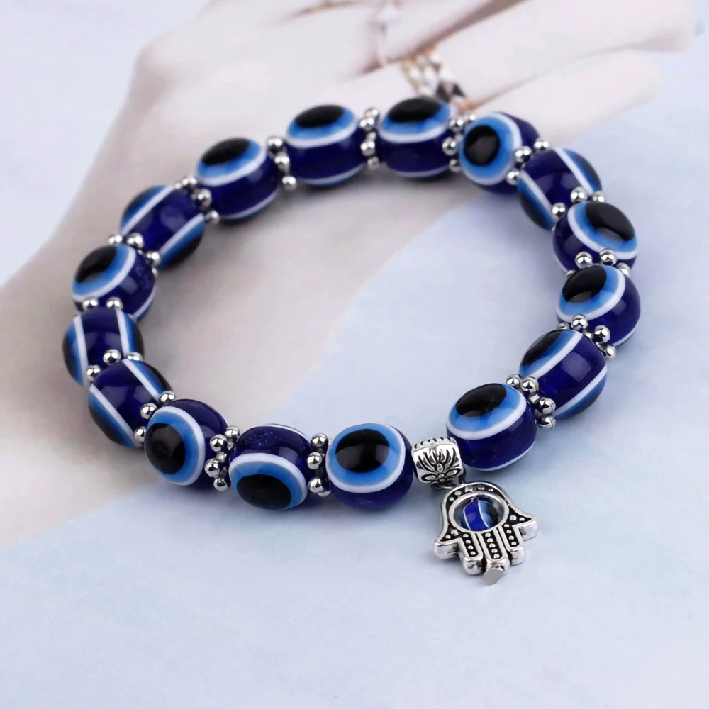 Unisex Geometric Glass And Glaze Beaded Bracelet With Sculpture Design - Image 3