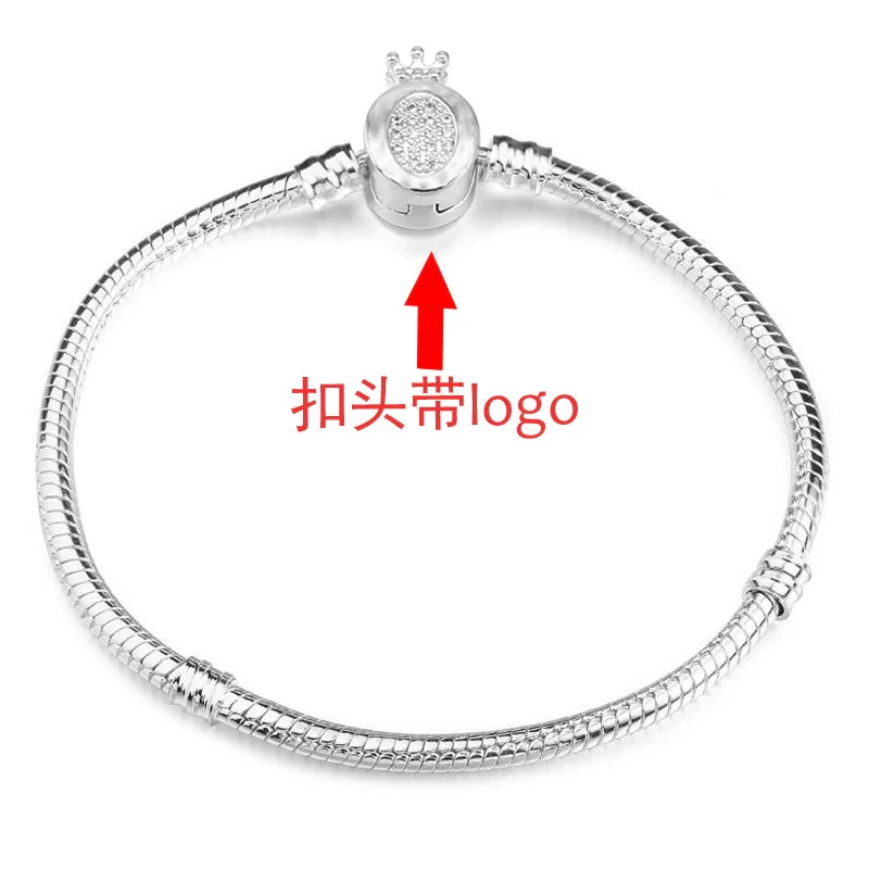 Unisex Geometric Metal Electroplated Snake Bone Bracelet With Crown Zircon And Logo Diy - Image 10