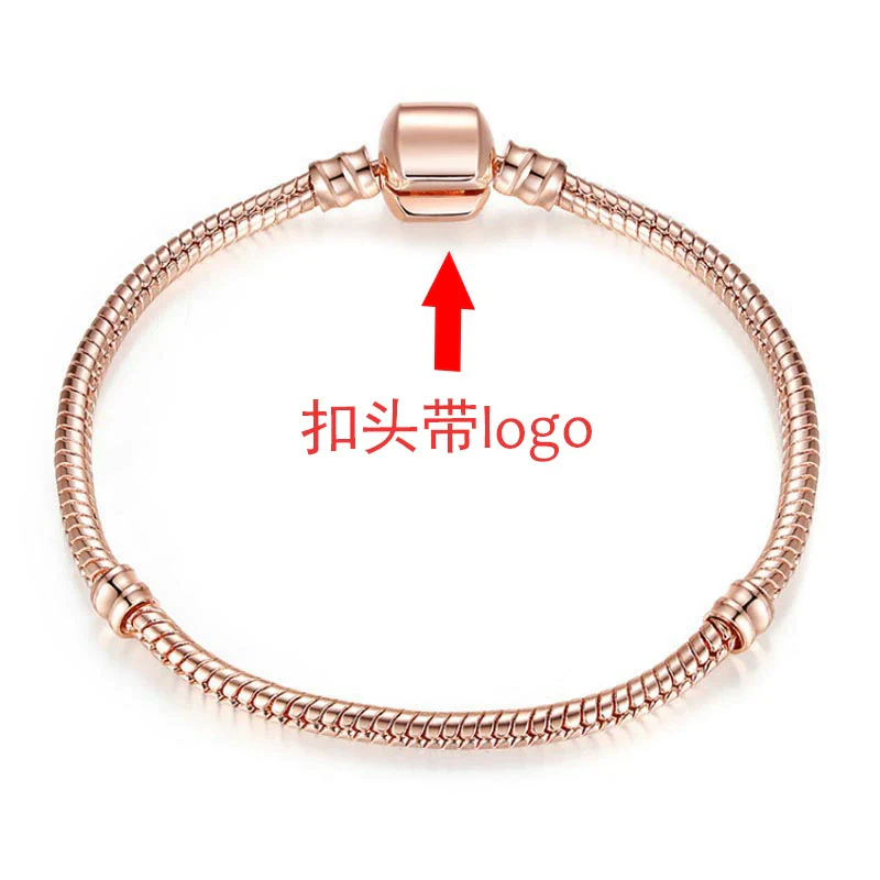 Unisex Geometric Metal Electroplated Snake Bone Bracelet With Crown Zircon And Logo Diy - Image 3