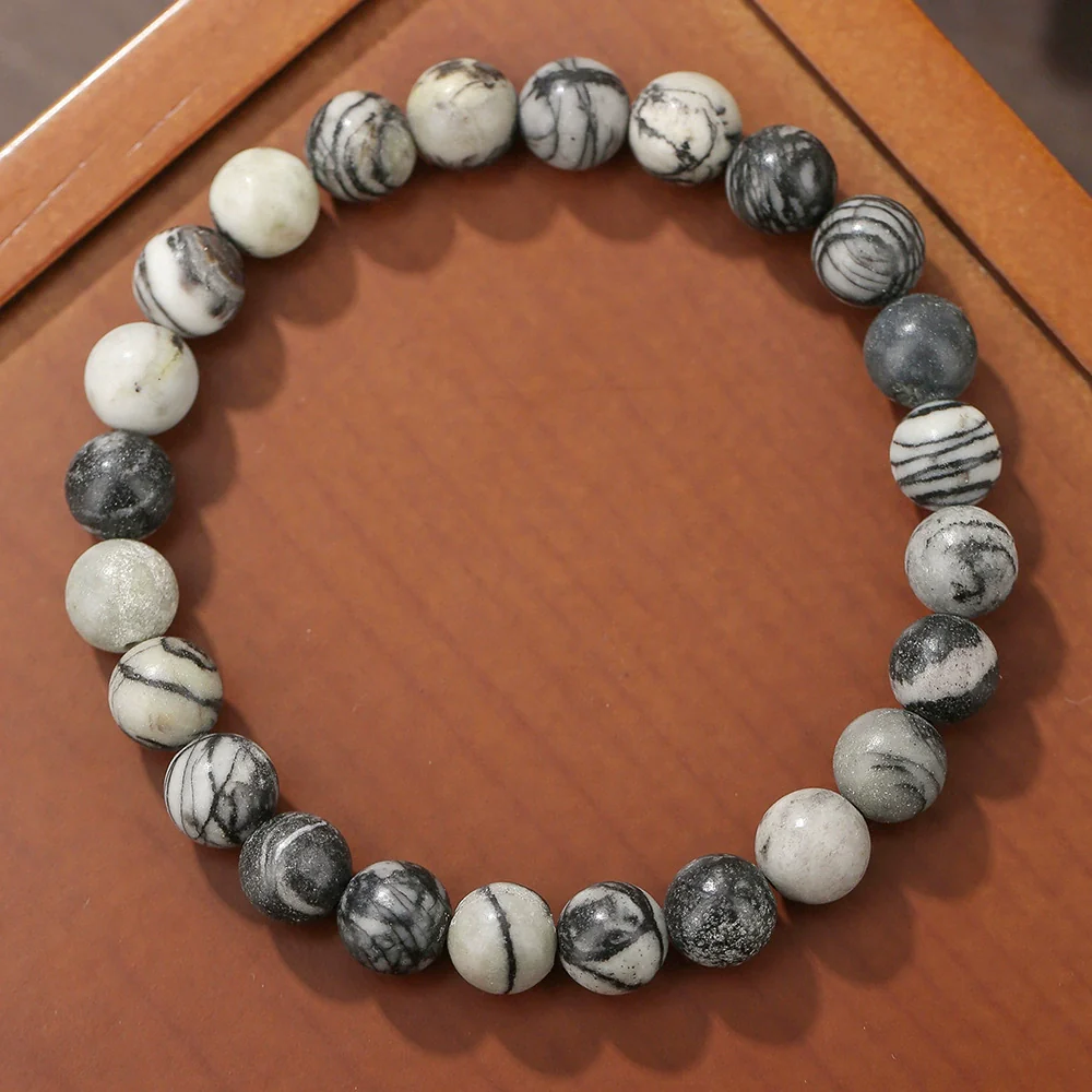 Unisex Handmade Geometric Beaded Crystal Bracelet With Black Matte Volcanic Stone Tiger Eye Rose Quartz Black Agate Amethyst - Image 6