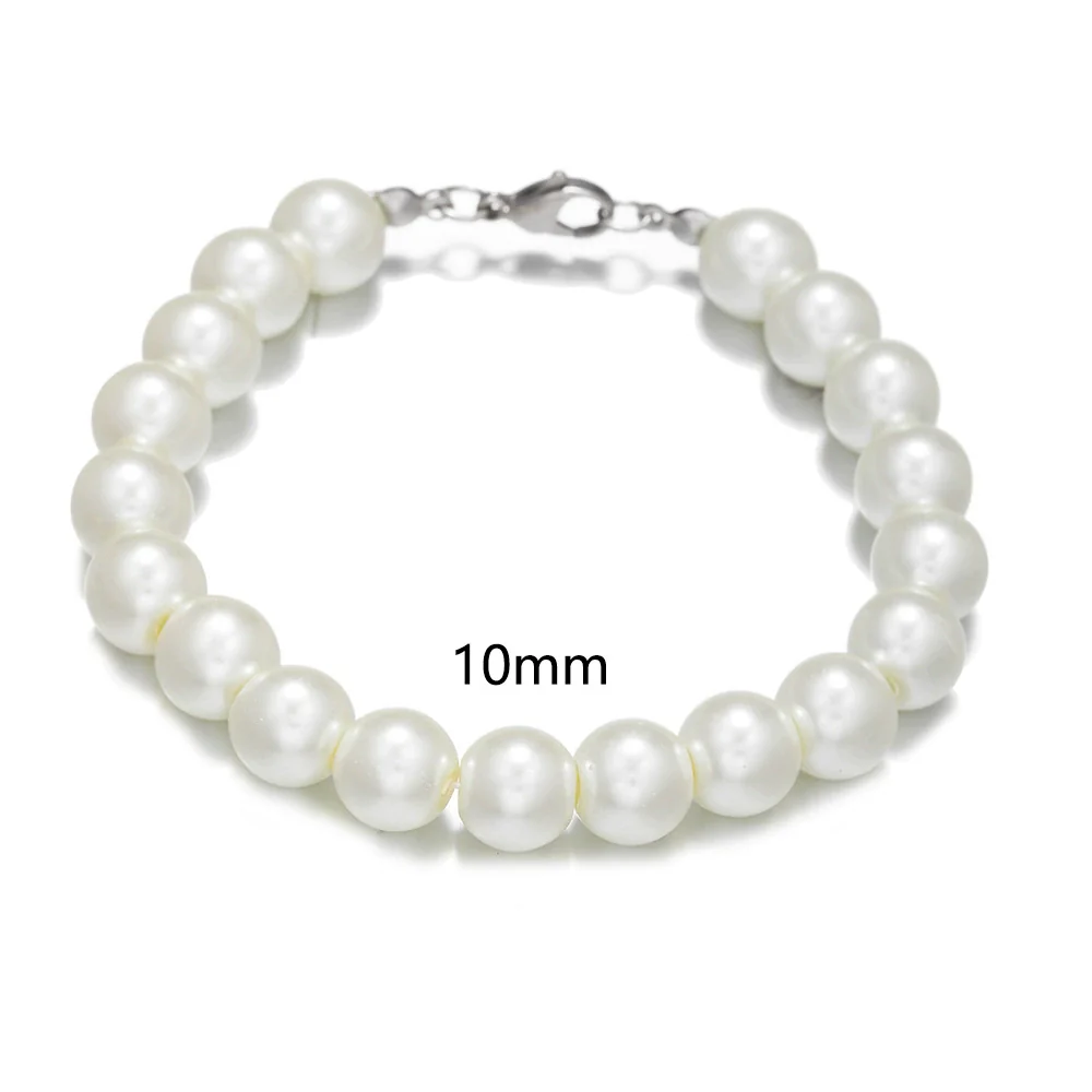 Unisex Handmade Geometric Imitation Pearl Stainless Steel Bracelet - Image 5