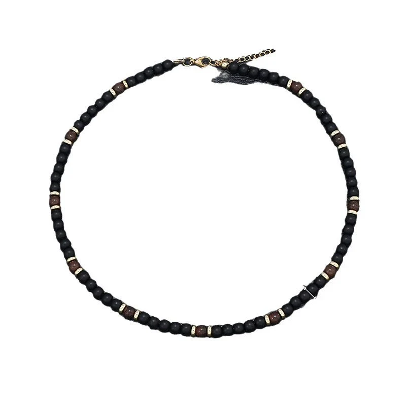 Unisex Handmade Glass Glazed Geometric Beaded Necklace - Image 5