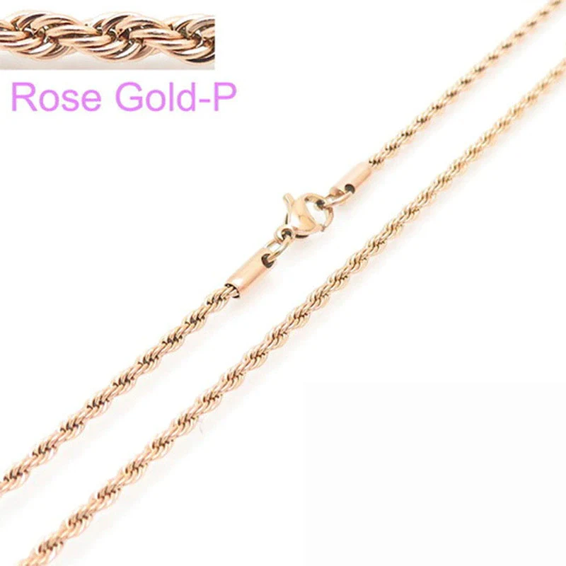 Unisex Hip Hop Fashion Button Rope Titanium Steel And Stainless Steel Twist Chain Necklace With Geometric Pattern And Electroplating Treatment - Image 12