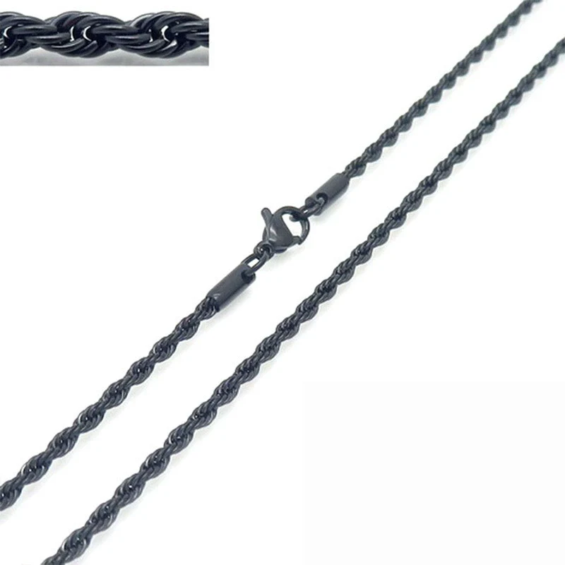 Unisex Hip Hop Fashion Button Rope Titanium Steel And Stainless Steel Twist Chain Necklace With Geometric Pattern And Electroplating Treatment - Image 13