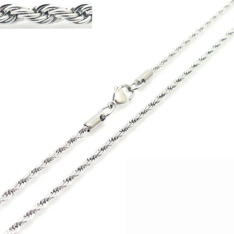 Unisex Hip Hop Fashion Button Rope Titanium Steel And Stainless Steel Twist Chain Necklace With Geometric Pattern And Electroplating Treatment - Image 14