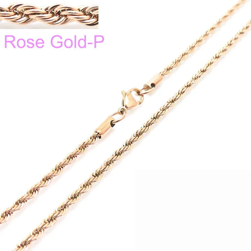 Unisex Hip Hop Fashion Button Rope Titanium Steel And Stainless Steel Twist Chain Necklace With Geometric Pattern And Electroplating Treatment - Image 16