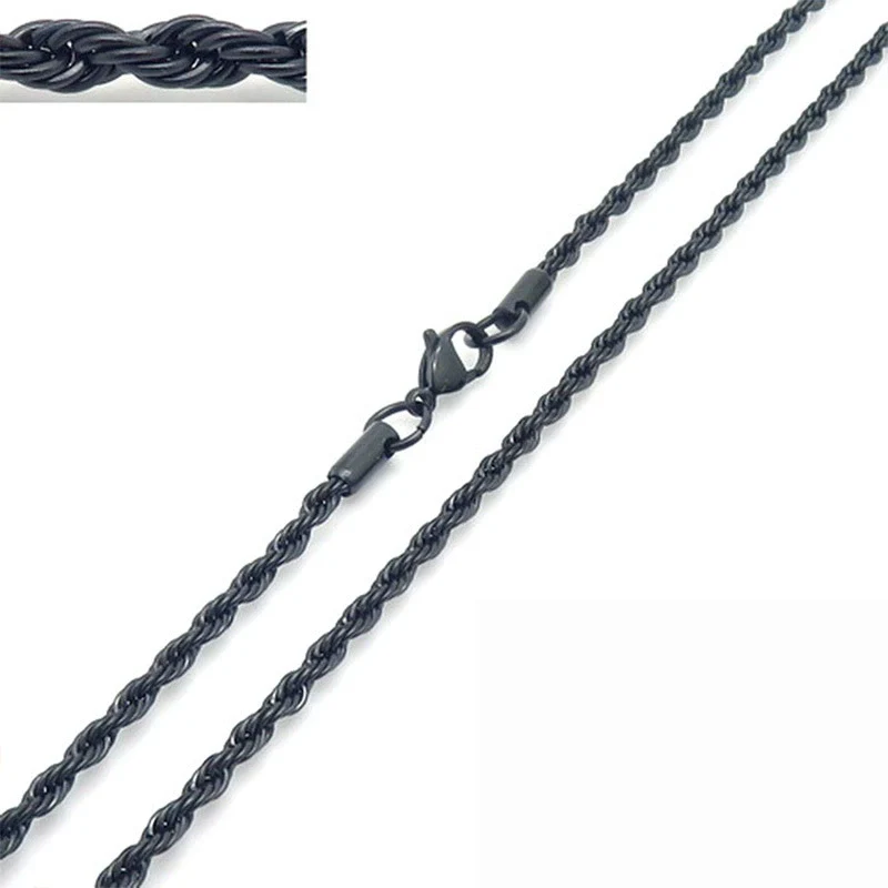 Unisex Hip Hop Fashion Button Rope Titanium Steel And Stainless Steel Twist Chain Necklace With Geometric Pattern And Electroplating Treatment - Image 17
