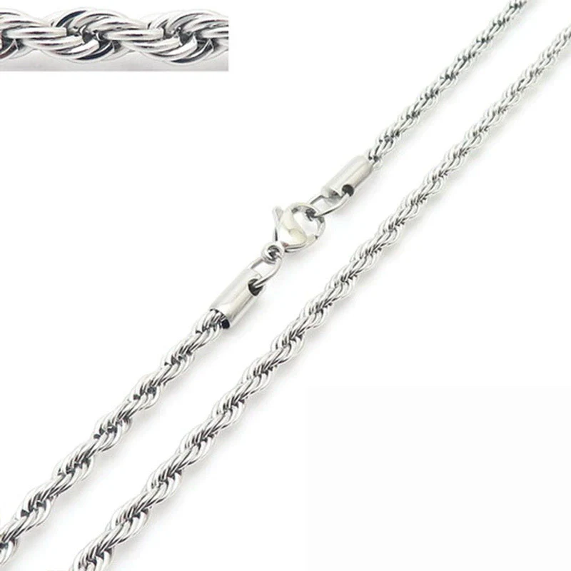 Unisex Hip Hop Fashion Button Rope Titanium Steel And Stainless Steel Twist Chain Necklace With Geometric Pattern And Electroplating Treatment - Image 18