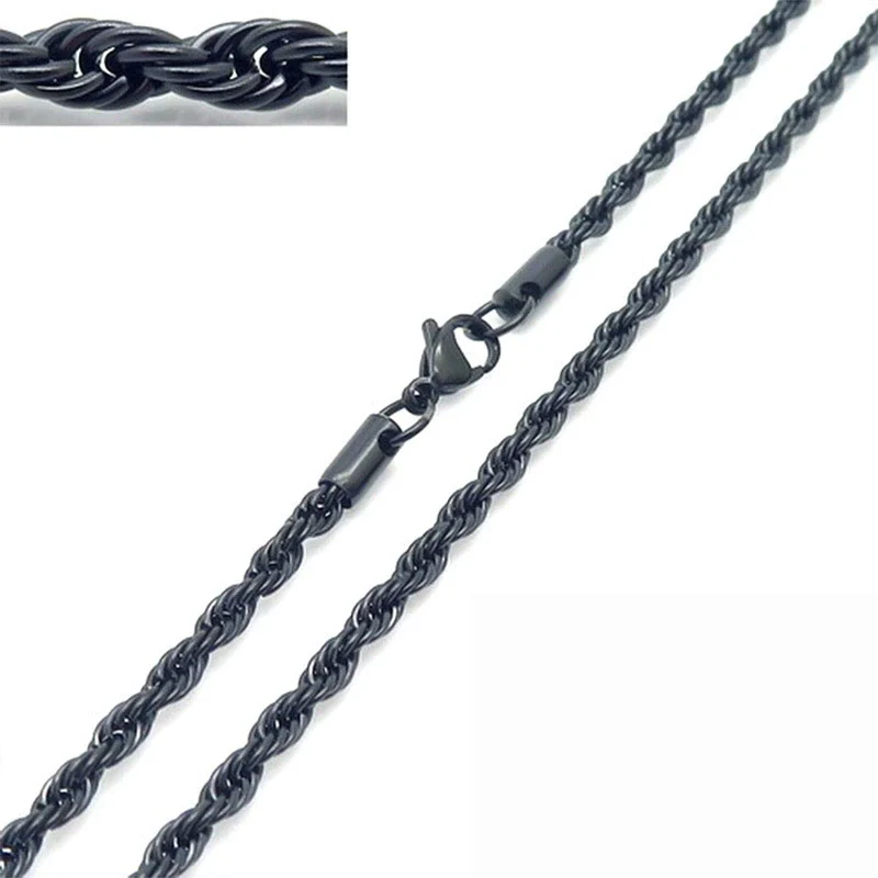 Unisex Hip Hop Fashion Button Rope Titanium Steel And Stainless Steel Twist Chain Necklace With Geometric Pattern And Electroplating Treatment - Image 21