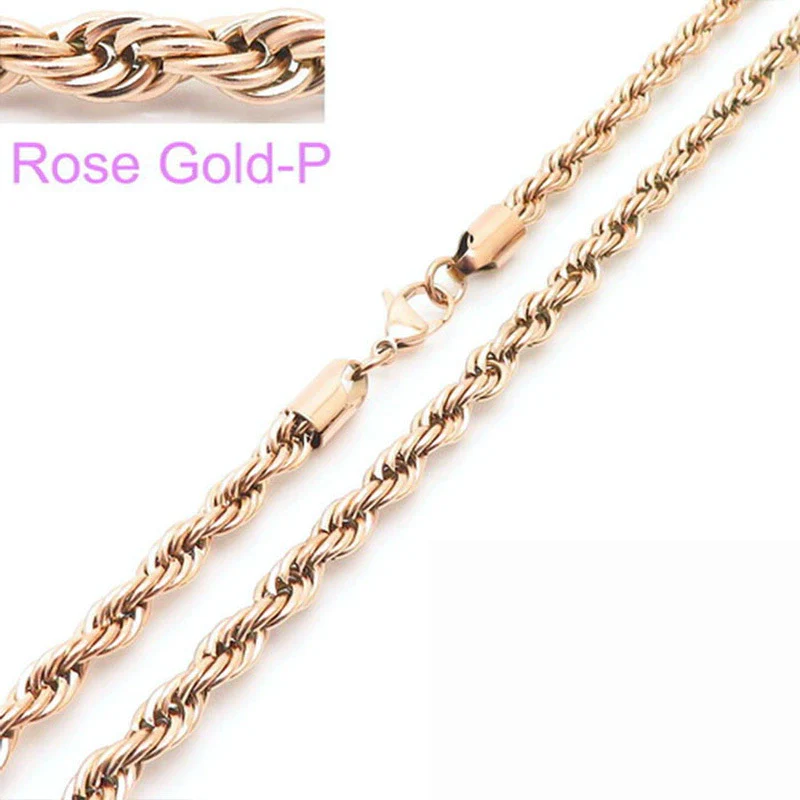 Unisex Hip Hop Fashion Button Rope Titanium Steel And Stainless Steel Twist Chain Necklace With Geometric Pattern And Electroplating Treatment - Image 28