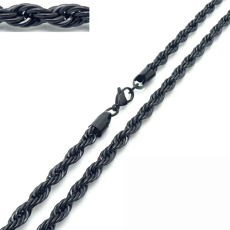 Unisex Hip Hop Fashion Button Rope Titanium Steel And Stainless Steel Twist Chain Necklace With Geometric Pattern And Electroplating Treatment - Image 29