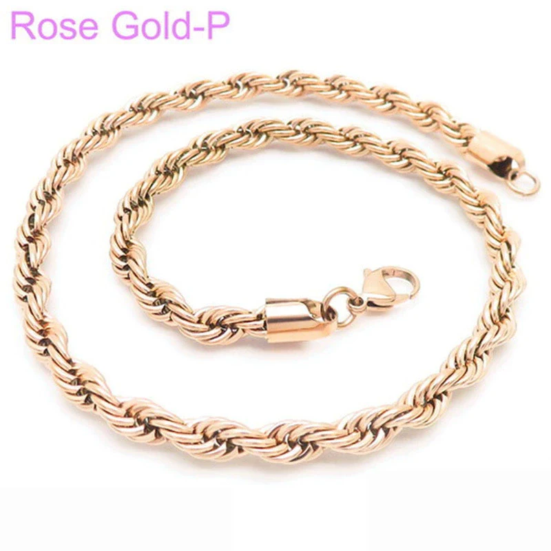 Unisex Hip Hop Fashion Button Rope Titanium Steel And Stainless Steel Twist Chain Necklace With Geometric Pattern And Electroplating Treatment - Image 32