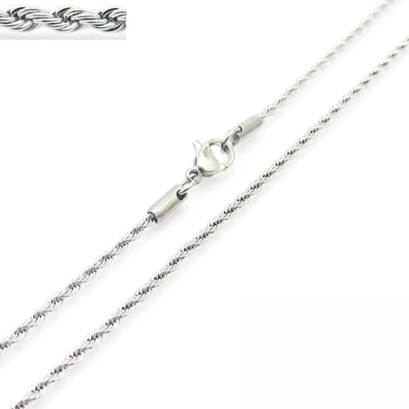 Unisex Hip Hop Fashion Button Rope Titanium Steel And Stainless Steel Twist Chain Necklace With Geometric Pattern And Electroplating Treatment - Image 6
