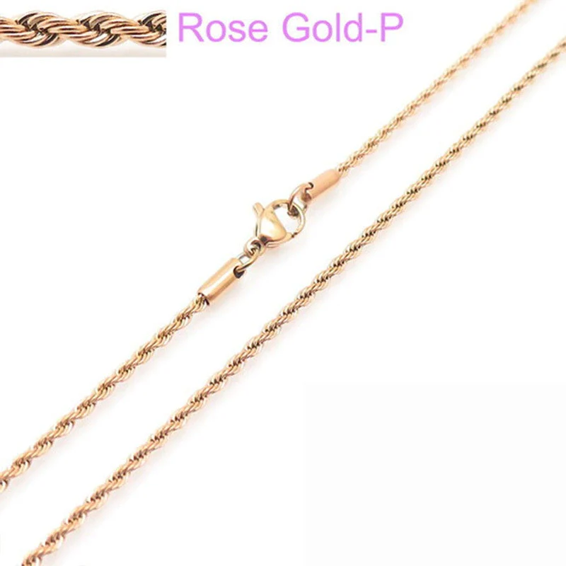Unisex Hip Hop Fashion Button Rope Titanium Steel And Stainless Steel Twist Chain Necklace With Geometric Pattern And Electroplating Treatment - Image 8