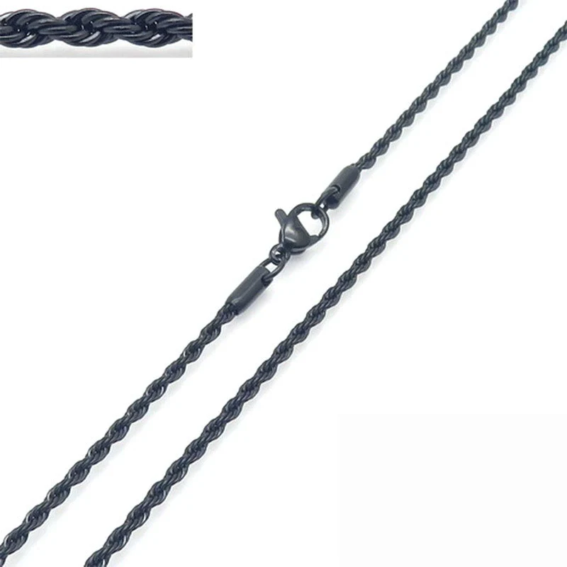 Unisex Hip Hop Fashion Button Rope Titanium Steel And Stainless Steel Twist Chain Necklace With Geometric Pattern And Electroplating Treatment - Image 9