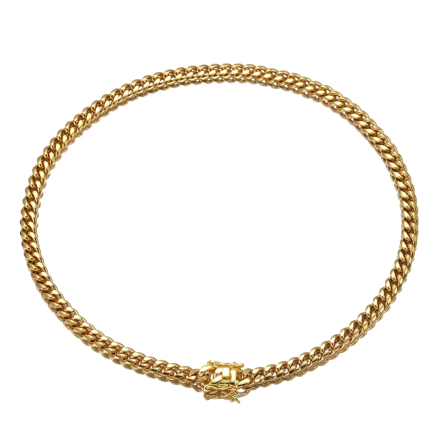 Unisex Hip Hop Personality Stainless Steel Vervain Chain Necklace With Geometric Design - Image 4