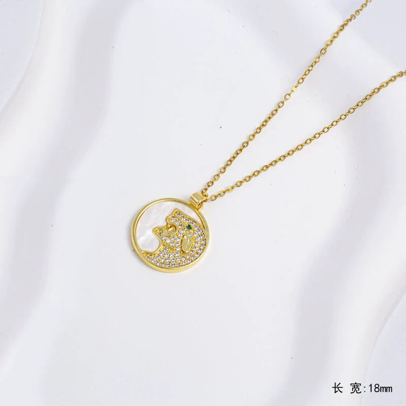 Unisex Jewelry Copper Pendant Necklace Inlaid With Zirconium Animal Zodiac Pattern Electroplating Design - Image 12