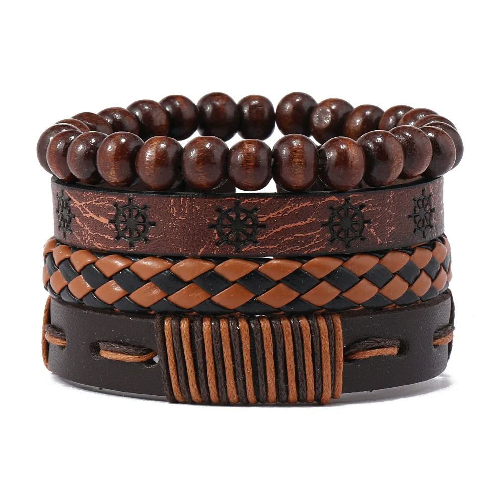 Unisex Leather Handwoven Geometric Sixpointed Star Bracelet - Image 7