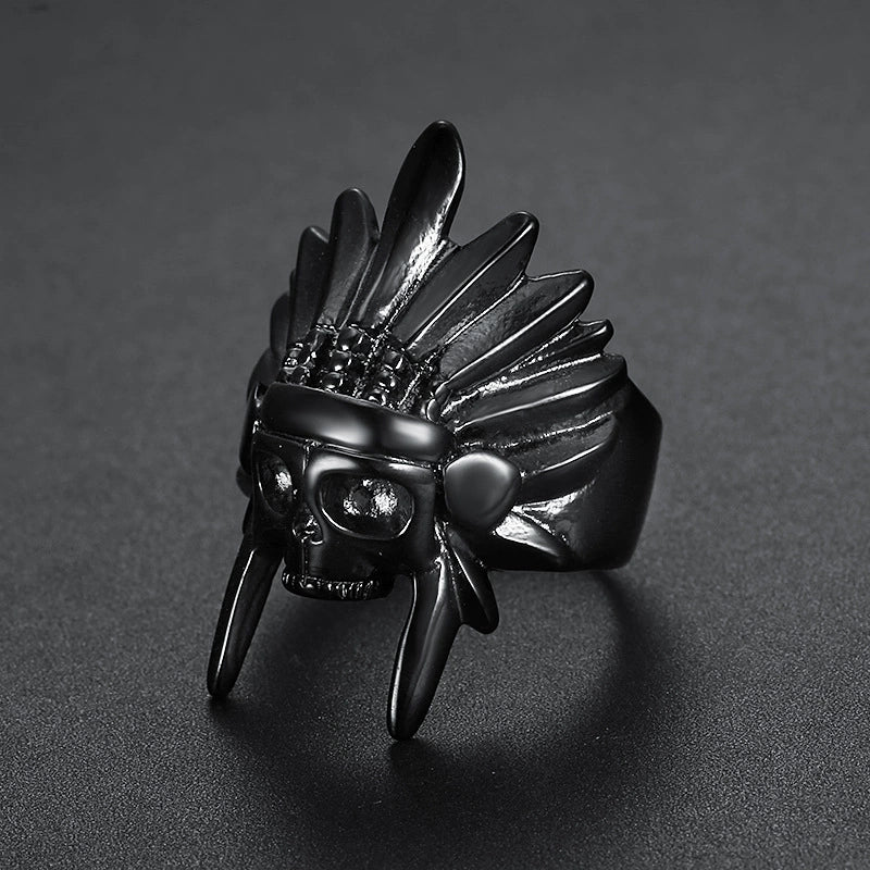 Unisex Personality Gold Plated Stainless Steel Skull Ring - Image 3