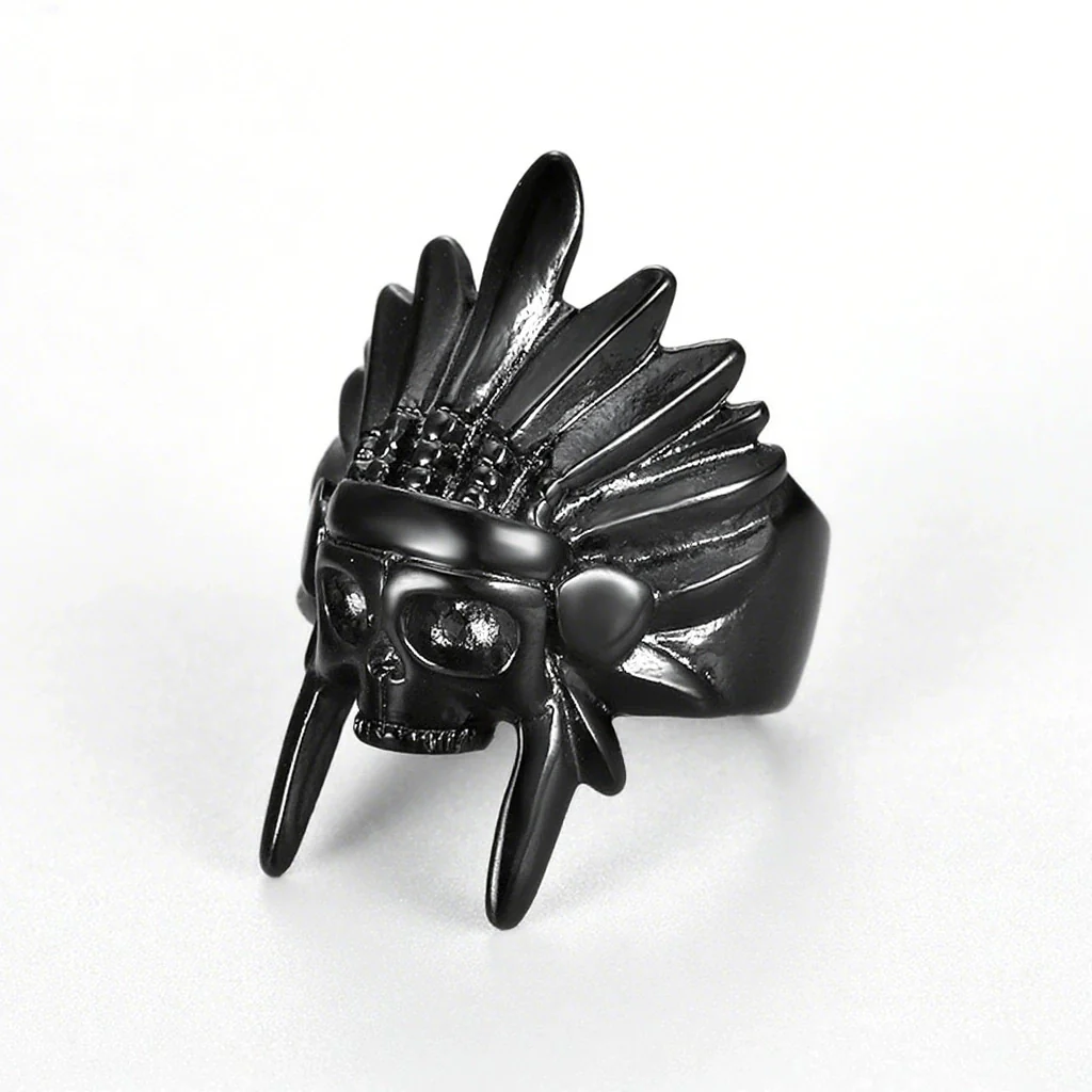 Unisex Personality Gold Plated Stainless Steel Skull Ring - Image 6