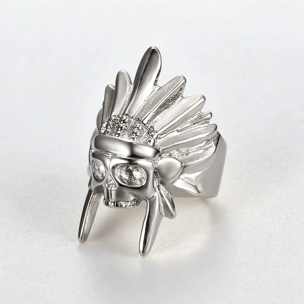 Unisex Personality Gold Plated Stainless Steel Skull Ring - Image 7