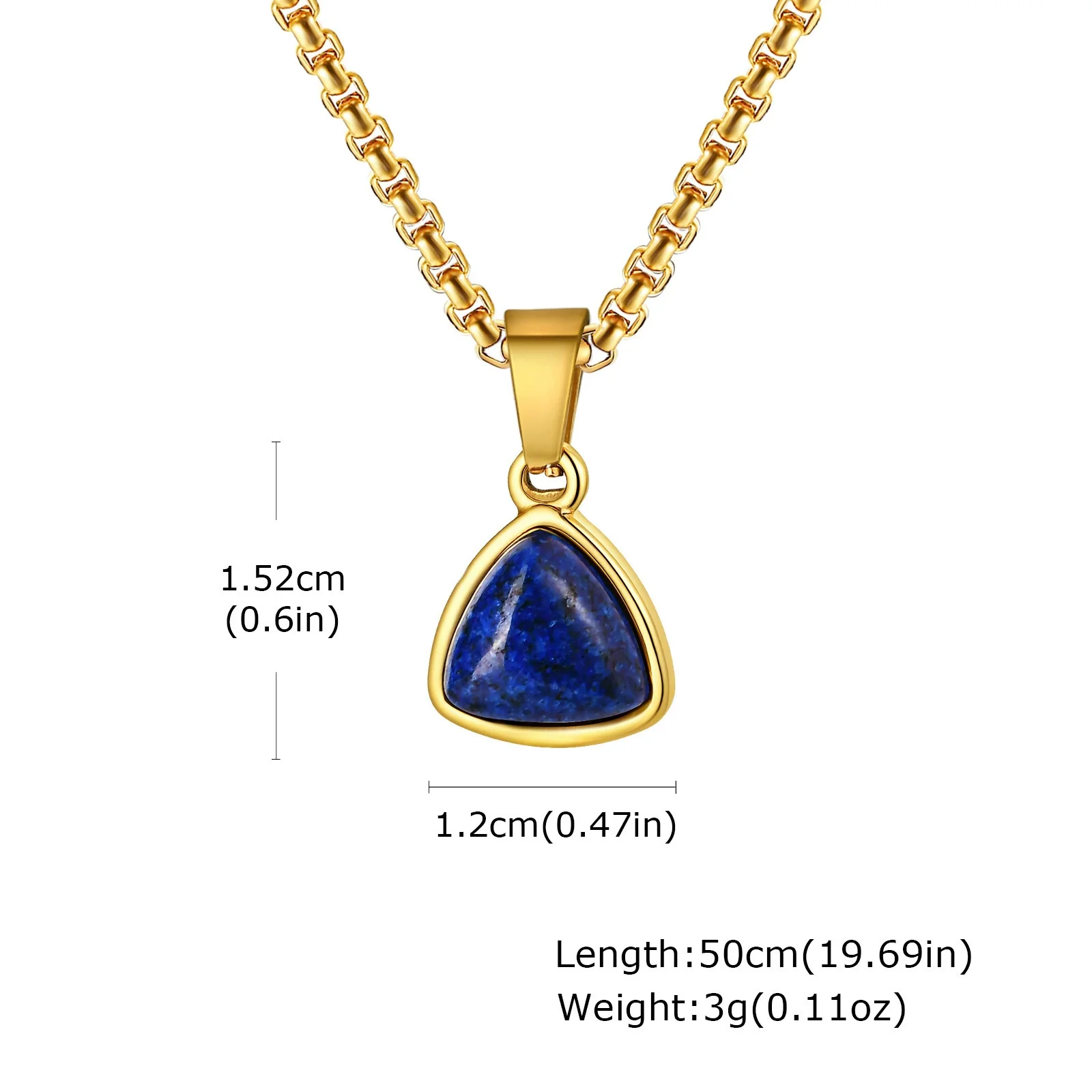 Unisex Retro Fashion Jewelry Stainless Steel Geometric Oval Natural Stone Pendant Necklace - Image 16
