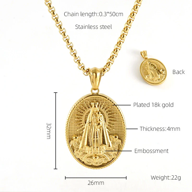 Unisex 316L Stainless Steel And Silver Necklace With Geometric Cross Pendant And Square Pearl Chain Electroplated Retro Hip Hop Style - Image 10