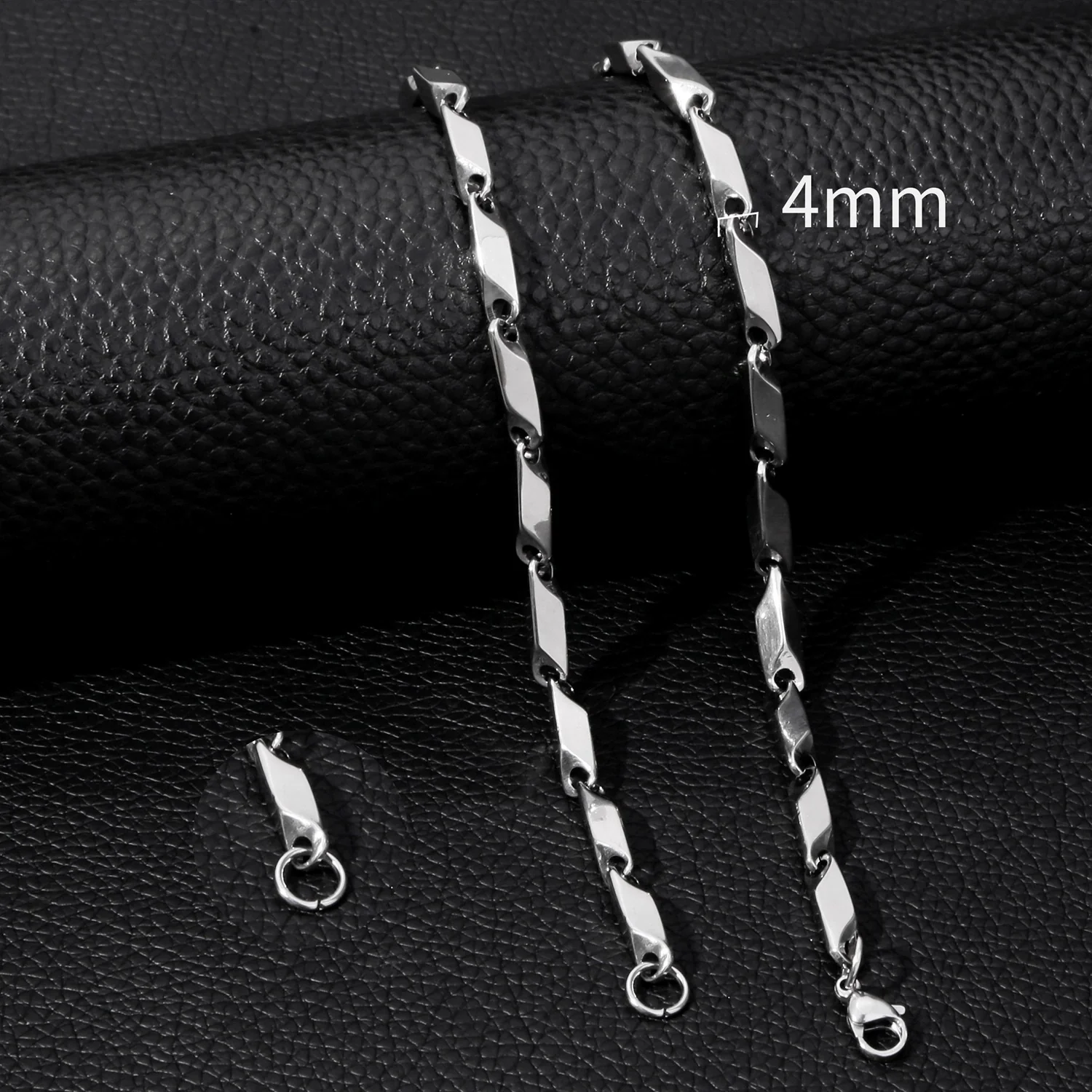 Unisex Stainless Steel Geometric Bamboo Chain Necklace With Electroplating Treatment - Image 11