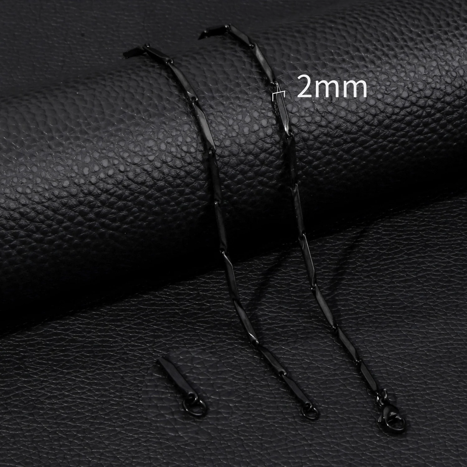 Unisex Stainless Steel Geometric Bamboo Chain Necklace With Electroplating Treatment - Image 12