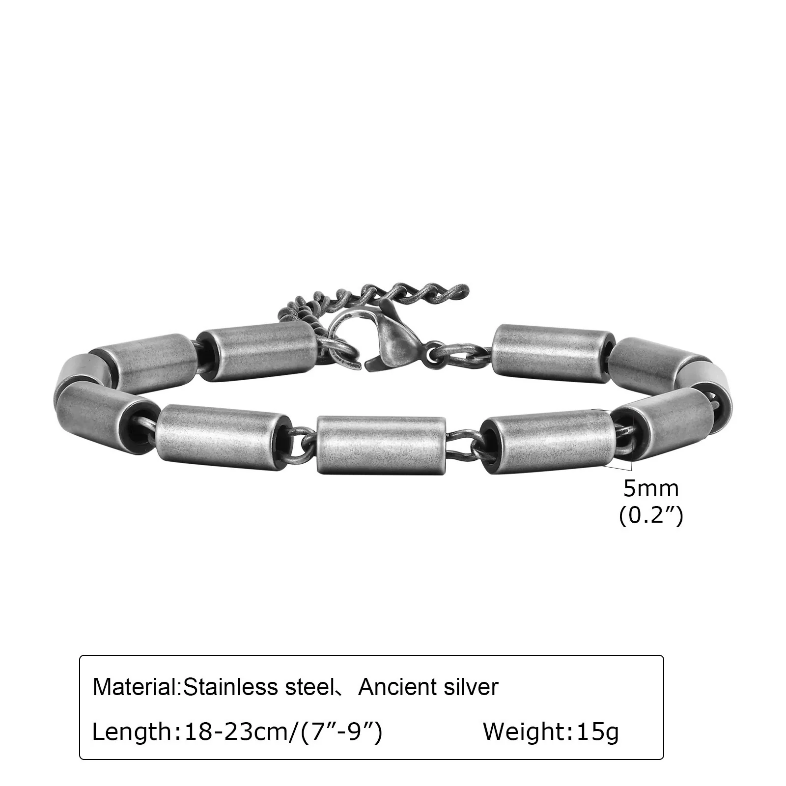 Unisex Stainless Steel Handmade Chain With Retro Old Twist Geometric Square Design And Electroplating - Image 10